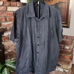Oakley Gray Striped Short Sleeve Button Down Shirt Men’s